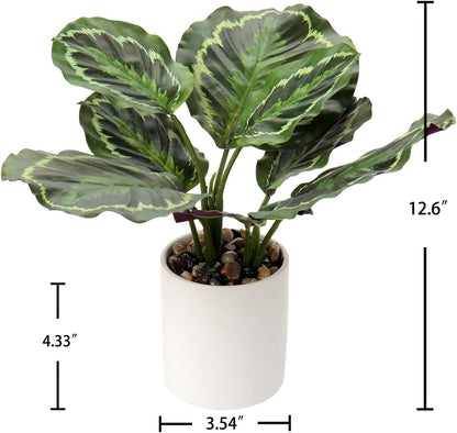 Artificial Potted Plants 13" Green Faux Plants Indoor Small Fake Plant Decor for Home Table Office House Bathroom Shelf Living Room Desk Decoration