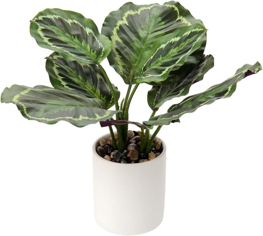 Artificial Potted Plants 13" Green Faux Plants Indoor Small Fake Plant Decor for Home Table Office House Bathroom Shelf Living Room Desk Decoration